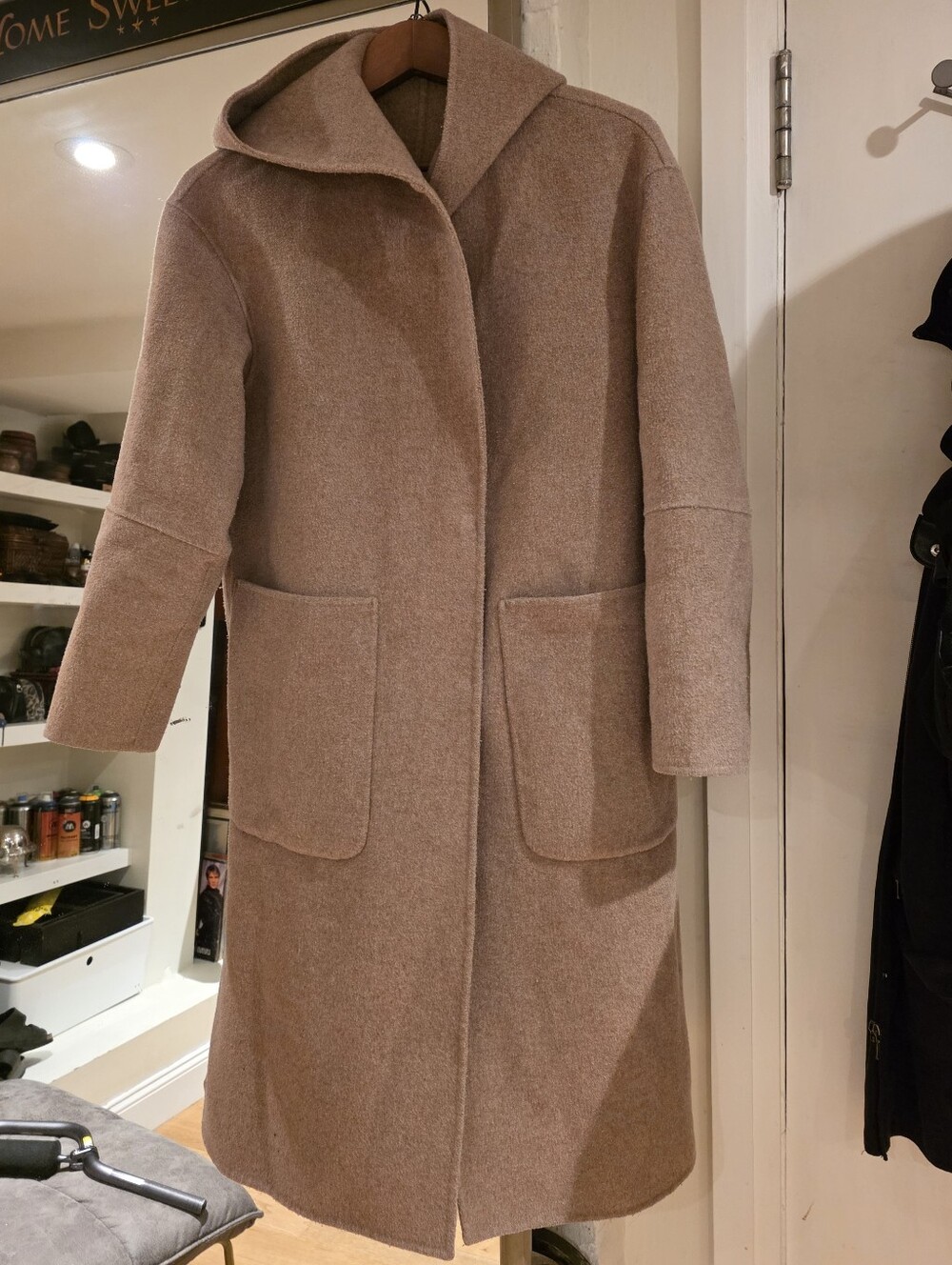 Belle & Bloom Long Hooded Wool Blend Coat